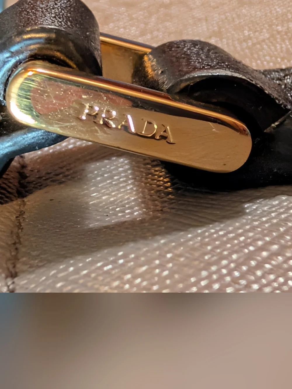 Prada Saffiano Leather Grey/Black Top Handle Tote Rehab Project Bag As Is! - Picture 14 of 16